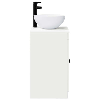 Bathroom Furniture Set White Engineered Wood