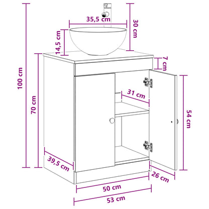 Bathroom Furniture Set White Engineered Wood