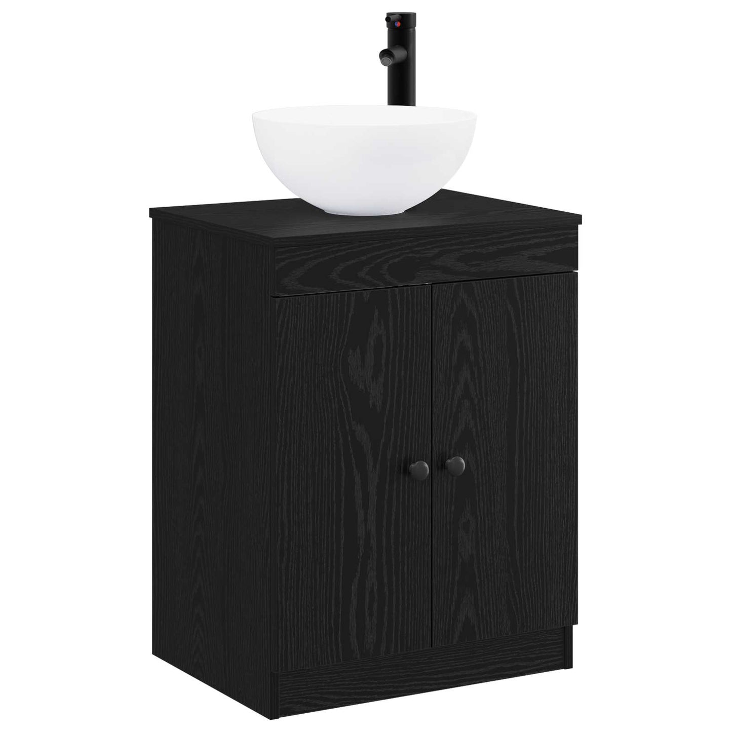 Bathroom Furniture Set Black Oak Engineered Wood