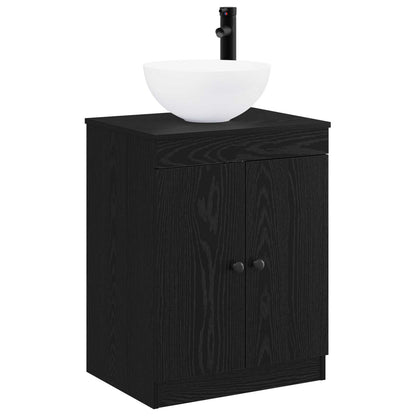 Bathroom Furniture Set Black Oak Engineered Wood