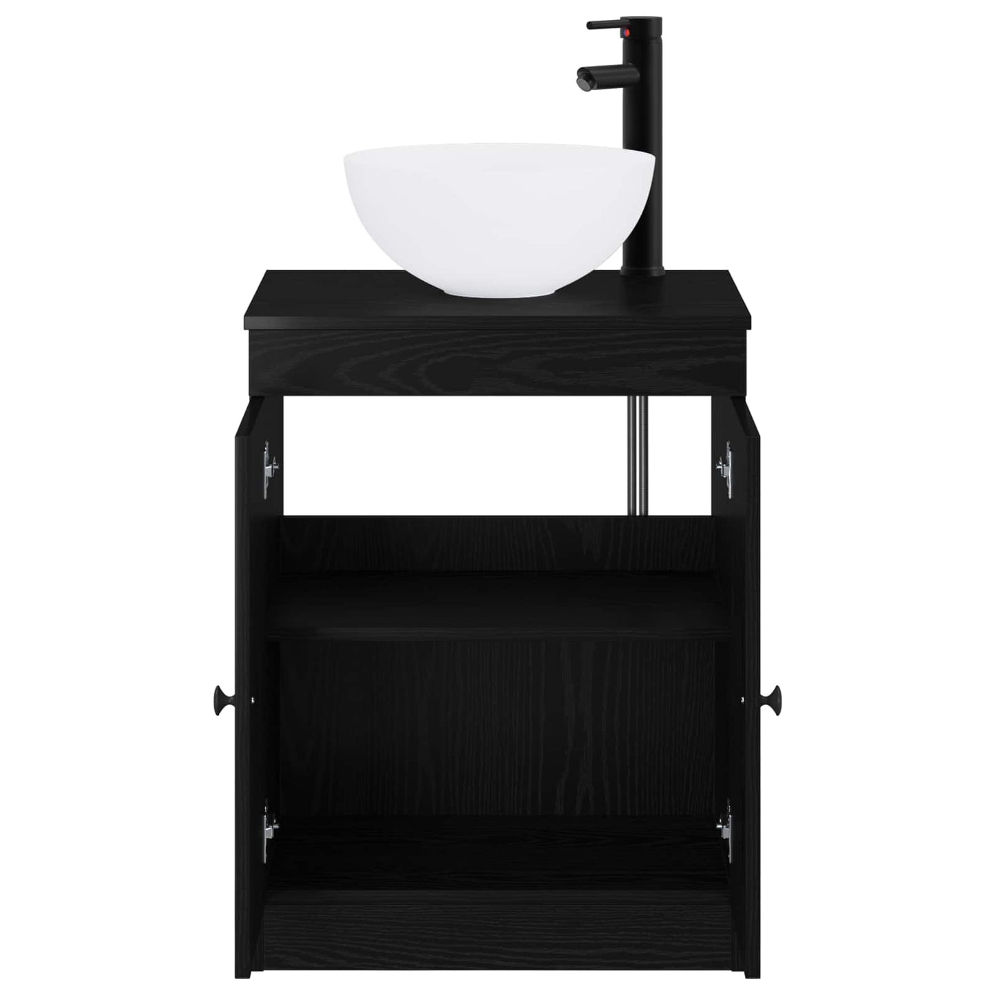 Bathroom Furniture Set Black Oak Engineered Wood