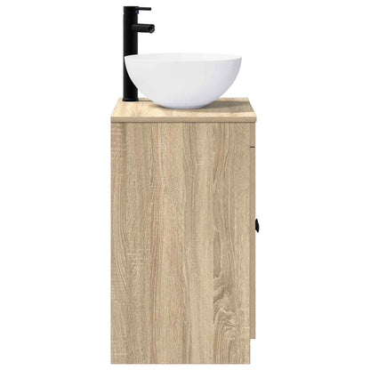 Bathroom Furniture Set Sonoma Oak Engineered Wood