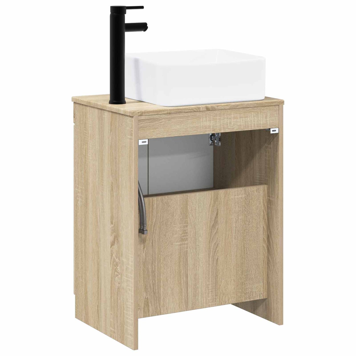 Bathroom Furniture Set Sonoma Oak Engineered Wood