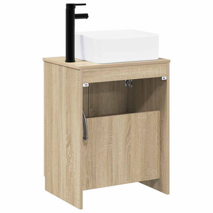 Bathroom Furniture Set Sonoma Oak Engineered Wood