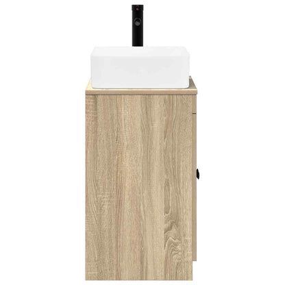 Bathroom Furniture Set Sonoma Oak Engineered Wood