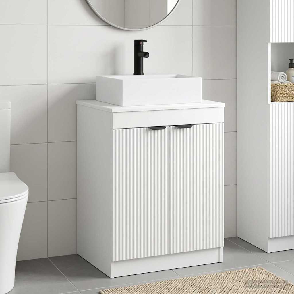 Bathroom Furniture Set White Engineered Wood