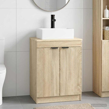 Bathroom Furniture Set Sonoma Oak Engineered Wood
