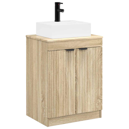 Bathroom Furniture Set Sonoma Oak Engineered Wood