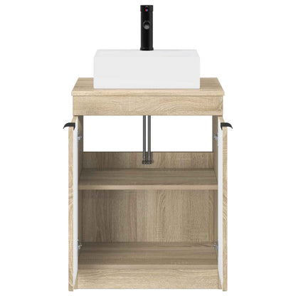 Bathroom Furniture Set Sonoma Oak Engineered Wood