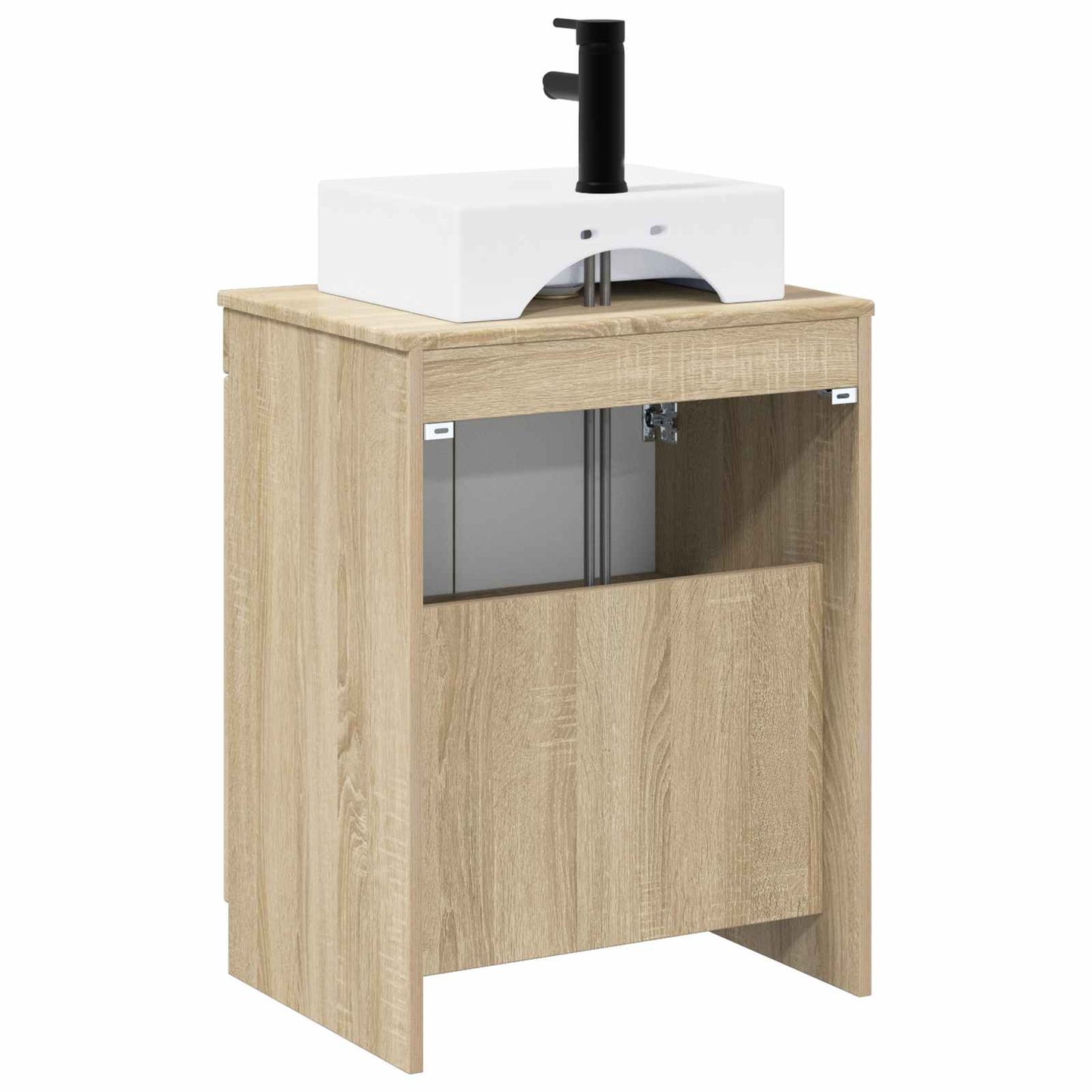 Bathroom Furniture Set Sonoma Oak Engineered Wood