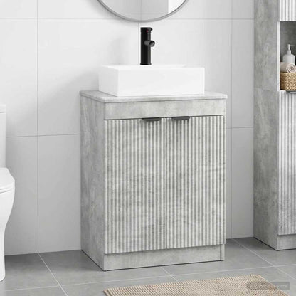 Bathroom Furniture Set Concrete Grey Engineered Wood