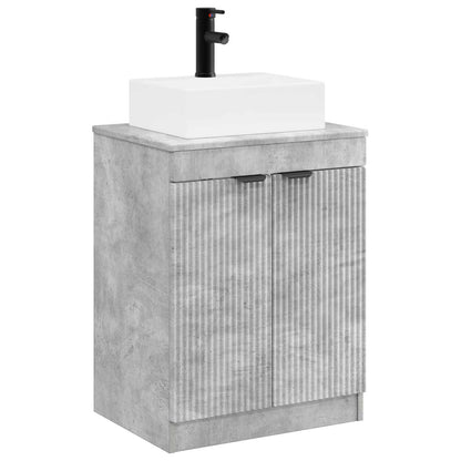 Bathroom Furniture Set Concrete Grey Engineered Wood