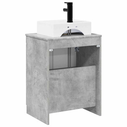 Bathroom Furniture Set Concrete Grey Engineered Wood