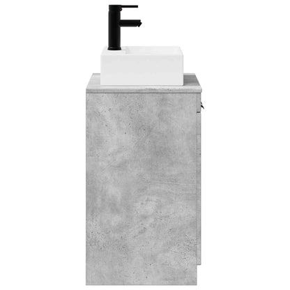 Bathroom Furniture Set Concrete Grey Engineered Wood