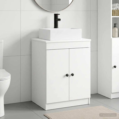 Bathroom Furniture Set White Engineered Wood