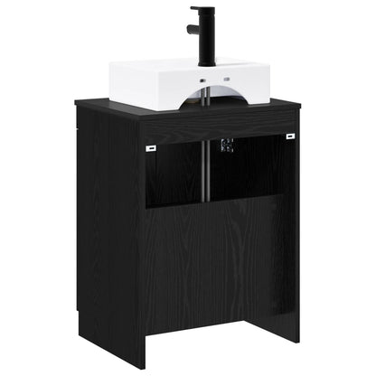 Bathroom Furniture Set Black Oak Engineered Wood