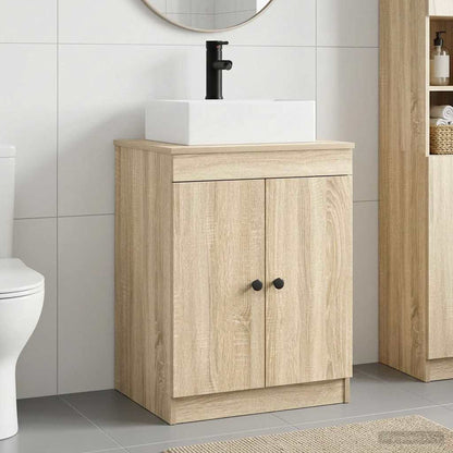 Bathroom Furniture Set Sonoma Oak Engineered Wood