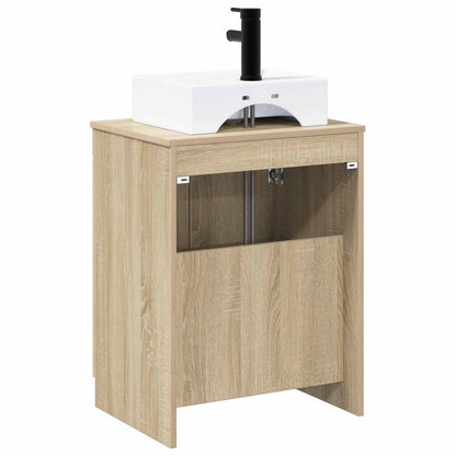 Bathroom Furniture Set Sonoma Oak Engineered Wood