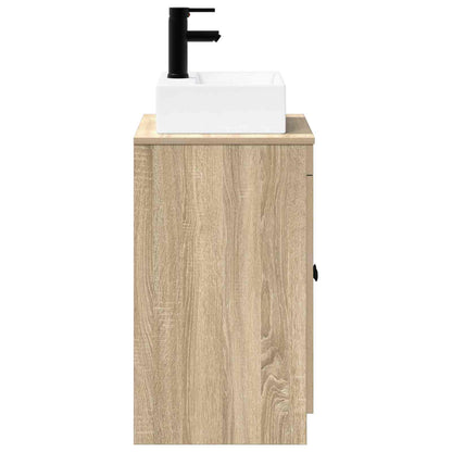 Bathroom Furniture Set Sonoma Oak Engineered Wood