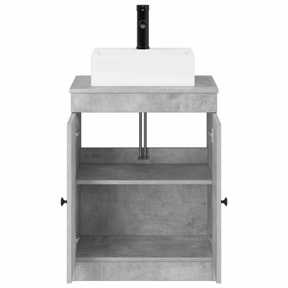Bathroom Furniture Set Concrete Grey Engineered Wood