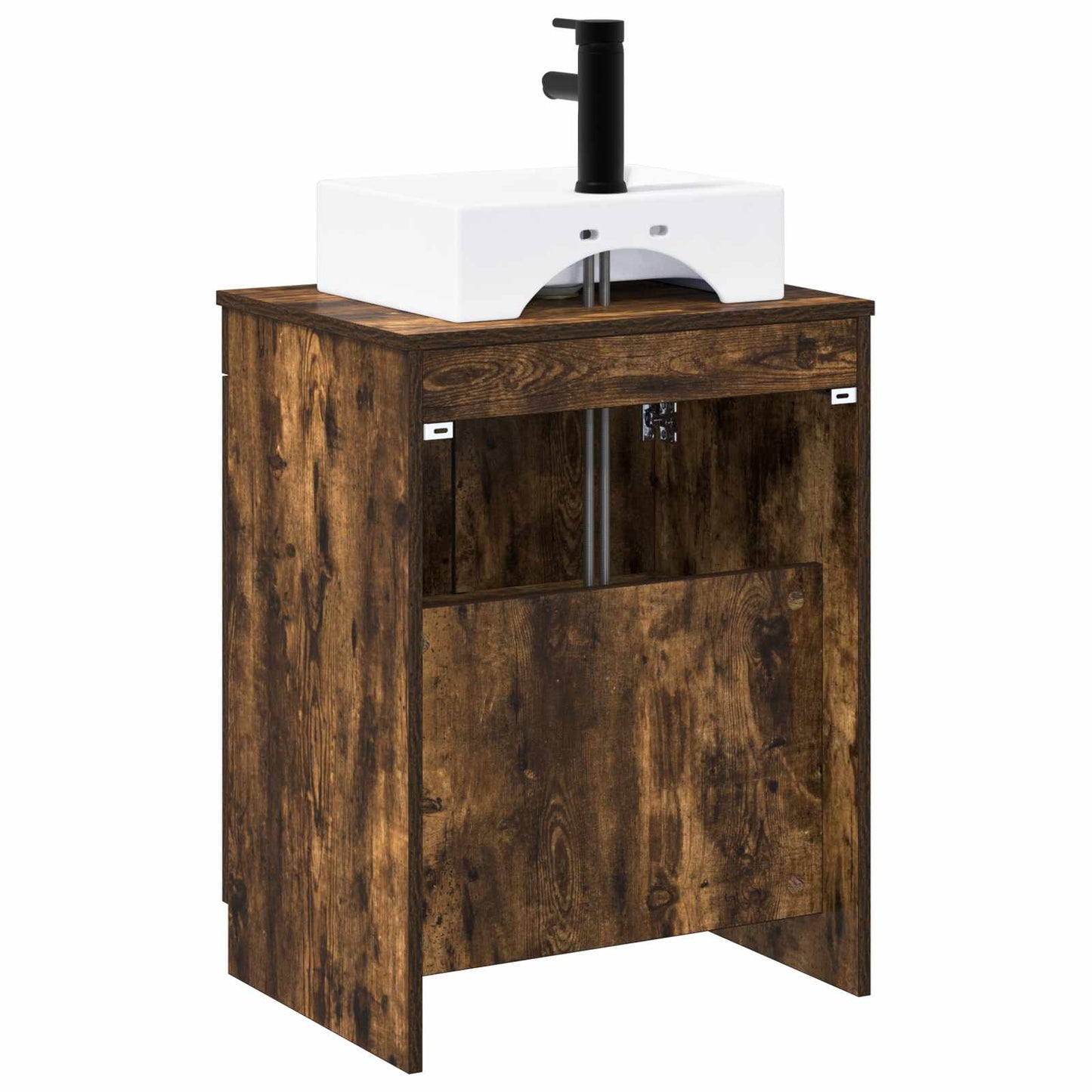 Bathroom Furniture Set Smoked Oak Engineered Wood