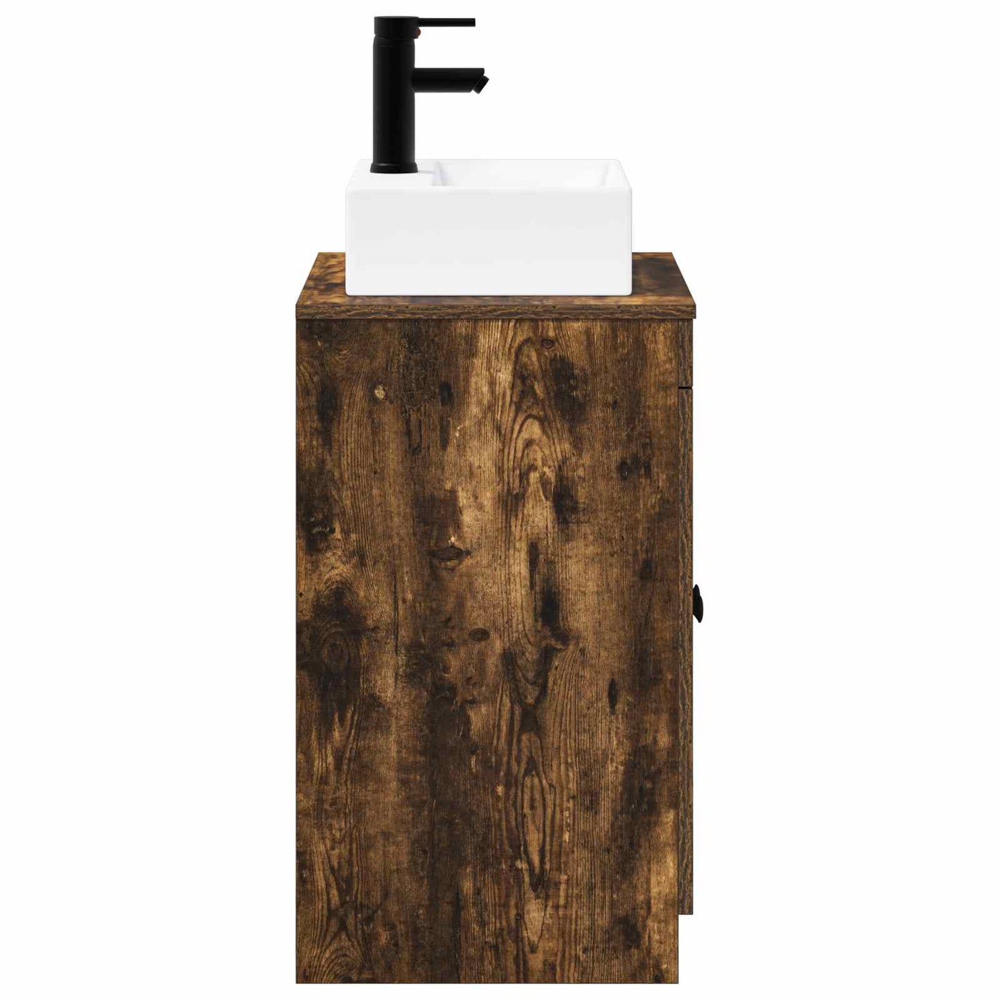 Bathroom Furniture Set Smoked Oak Engineered Wood