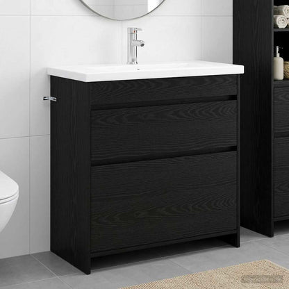 Bathroom Furniture Set Black Oak 81 x 40 x 84.5 cm