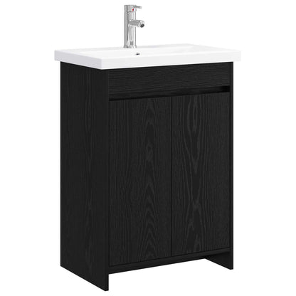 Bathroom Furniture Set Black Oak 61 x 40 x 84.5 cm