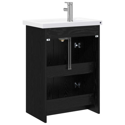 Bathroom Furniture Set Black Oak 61 x 40 x 84.5 cm