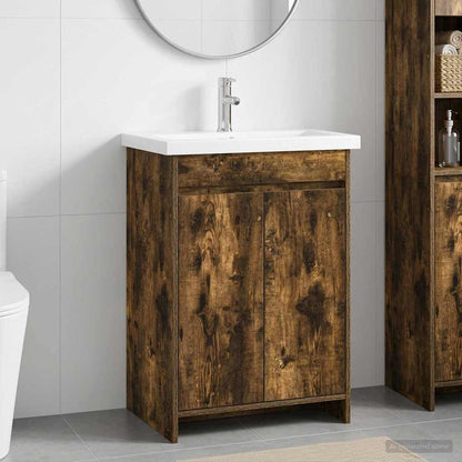 Bathroom Furniture Set Smoked Oak 61 x 40 x 84.5 cm