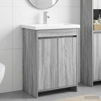 Bathroom Furniture Set Grey Sonoma 61 x 40 x 84.5 cm