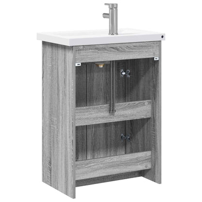 Bathroom Furniture Set Grey Sonoma 81 x 40 x 84.5 cm