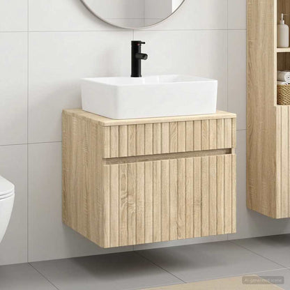 Bathroom Furniture Set Sonoma Oak Engineered Wood