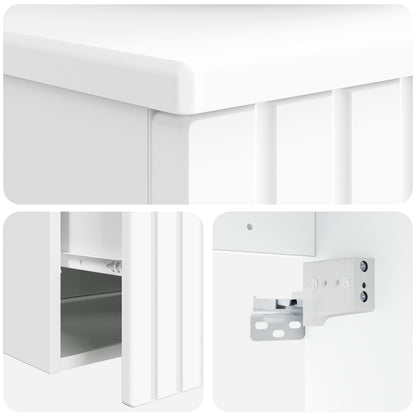Bathroom Furniture Set High Gloss White Engineered Wood