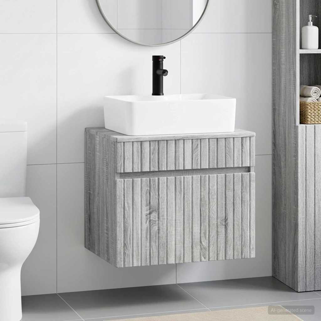 Bathroom Furniture Set Grey Sonoma Engineered Wood