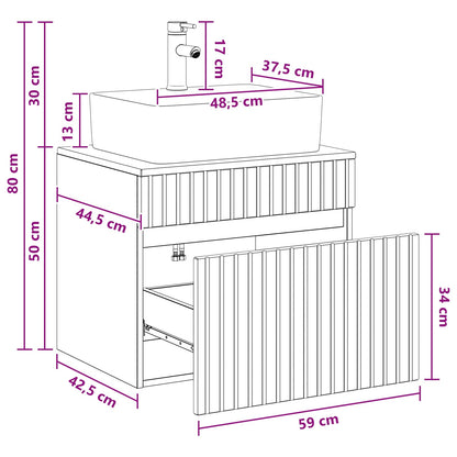 Bathroom Furniture Set Grey Sonoma Engineered Wood