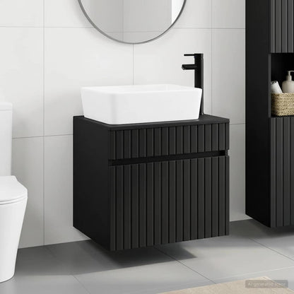 Bathroom Furniture Set Black Engineered Wood