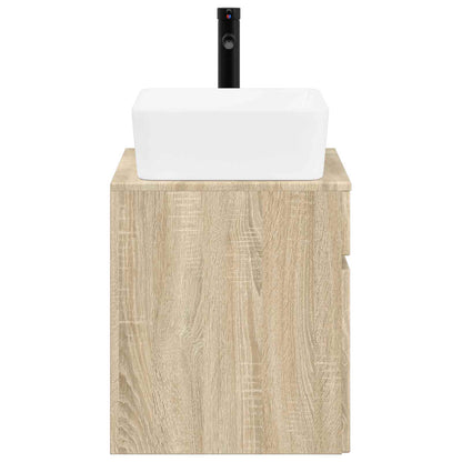 Bathroom Furniture Set Sonoma Oak Engineered Wood