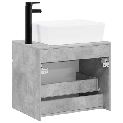 Bathroom Furniture Set Concrete Grey Engineered Wood