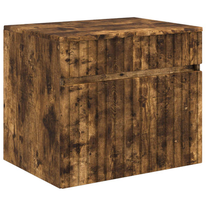 Bathroom Furniture Set Smoked Oak Engineered Wood