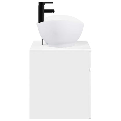 Bathroom Furniture Set White Engineered Wood