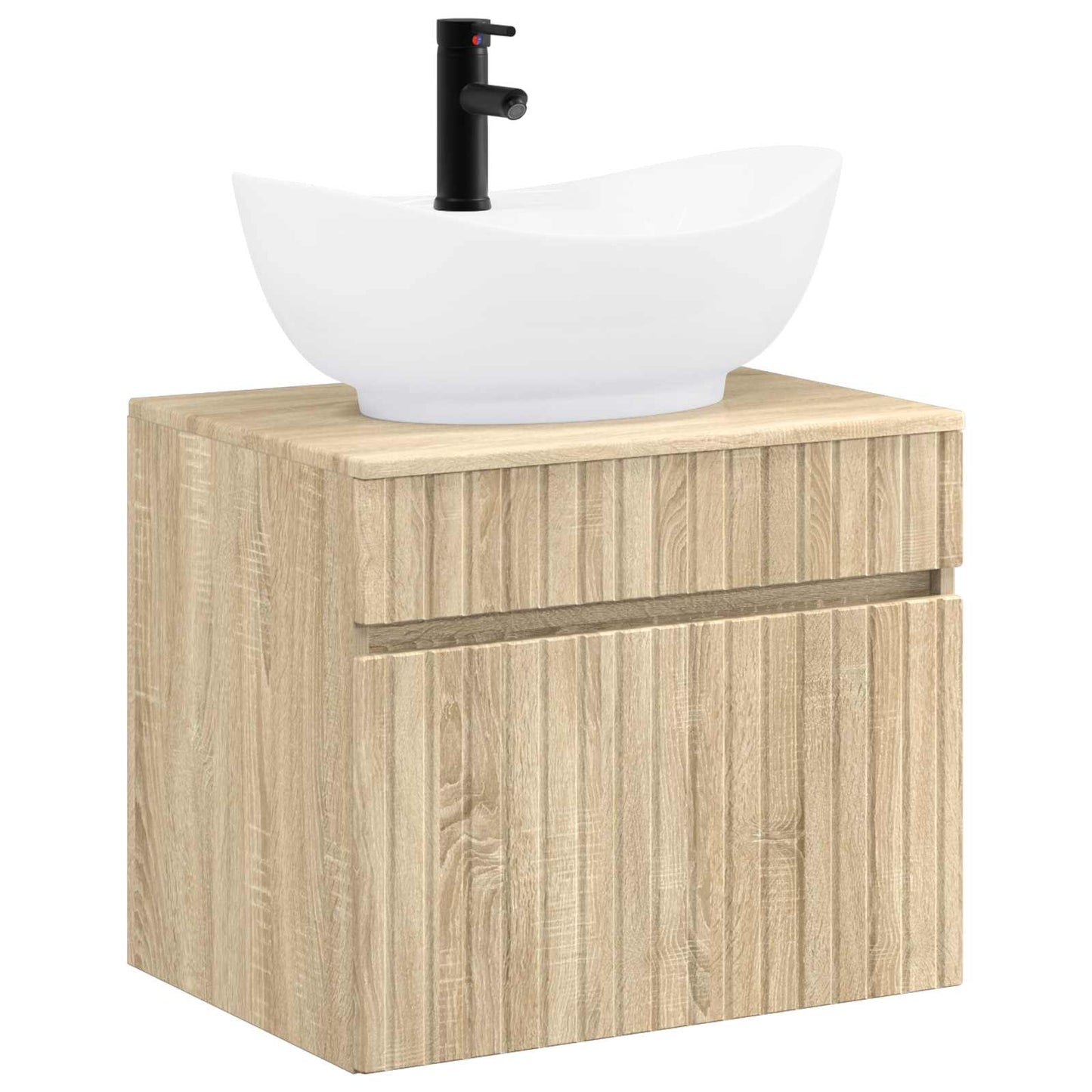 Bathroom Furniture Set Sonoma Oak Engineered Wood