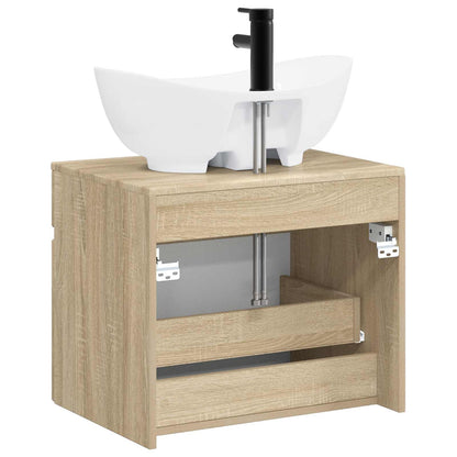 Bathroom Furniture Set Sonoma Oak Engineered Wood