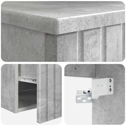 Bathroom Furniture Set Concrete Grey Engineered Wood