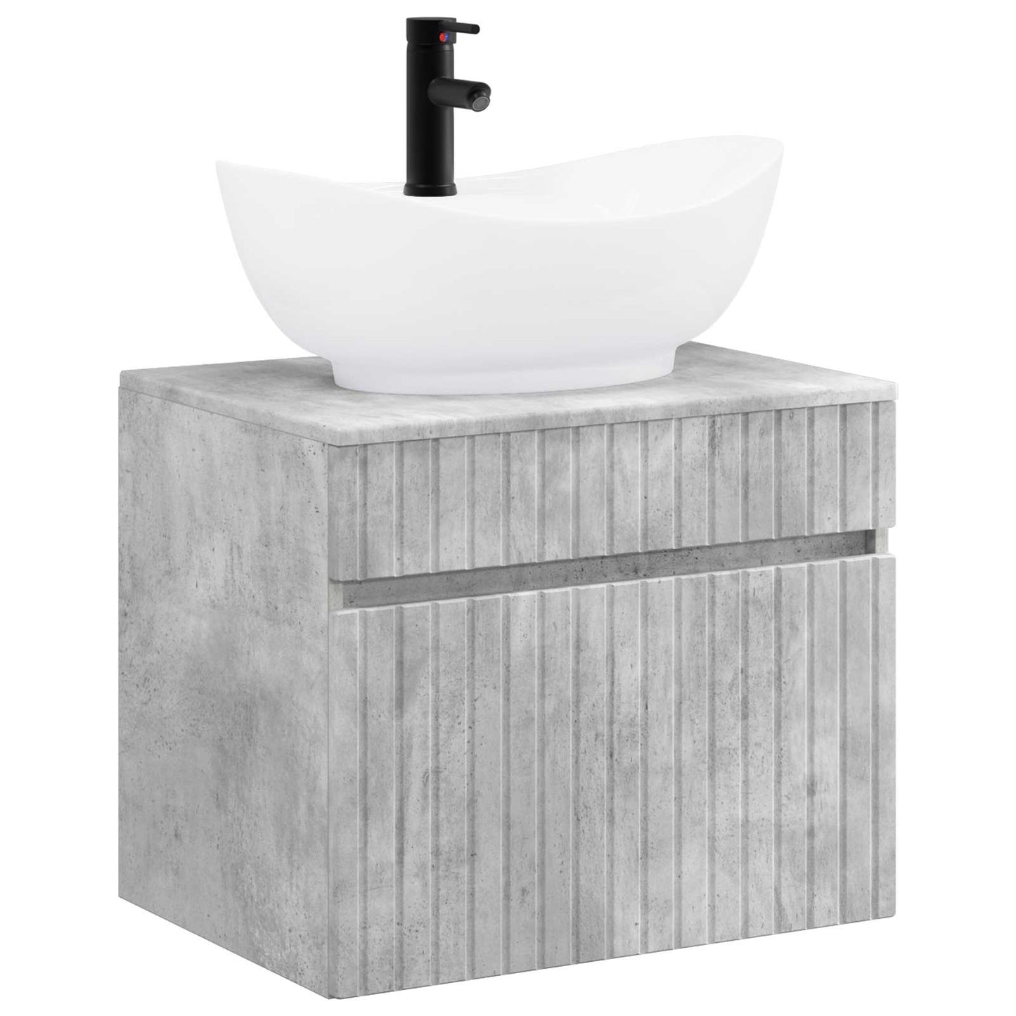 Bathroom Furniture Set Concrete Grey Engineered Wood