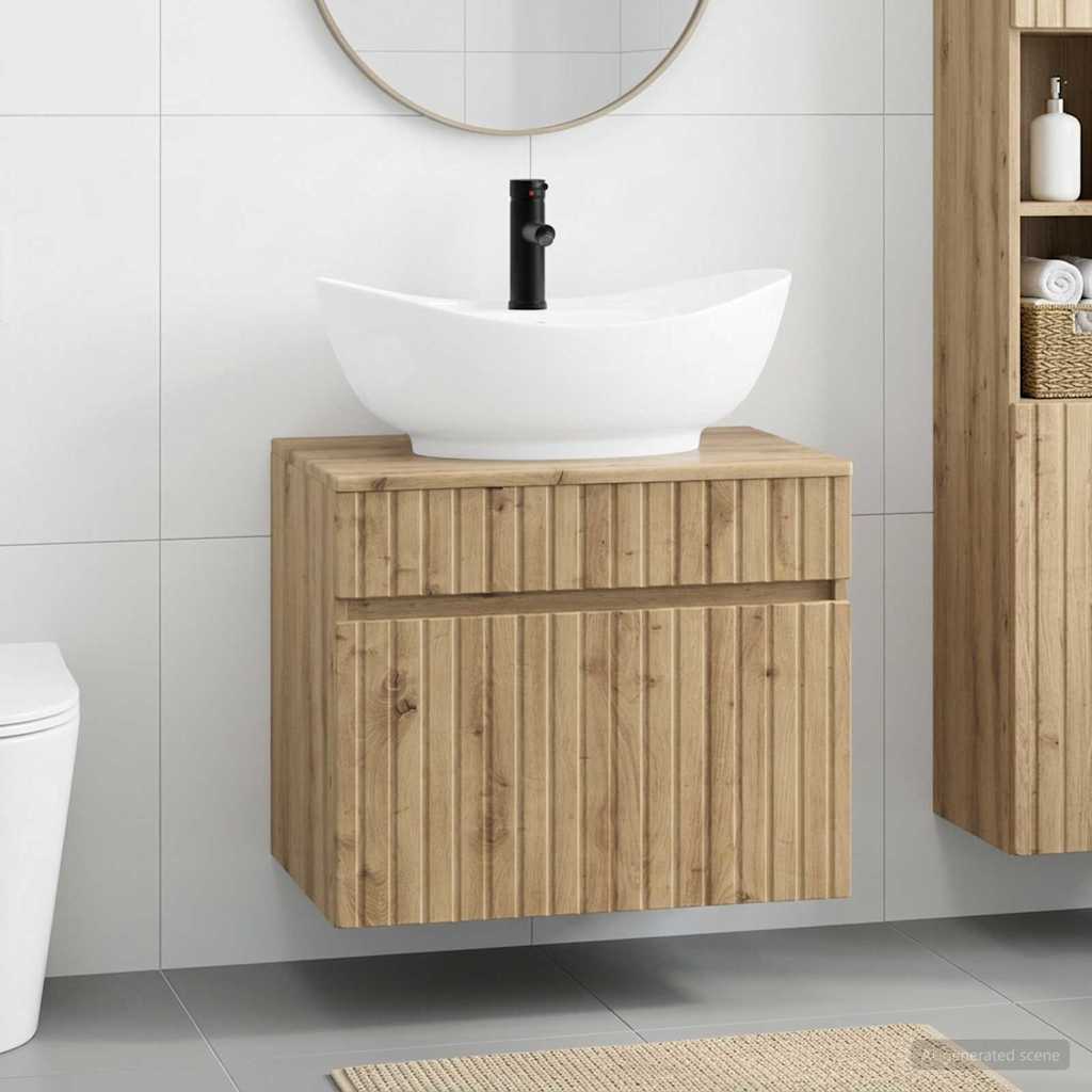 Bathroom Furniture Set Artisan Oak Engineered Wood