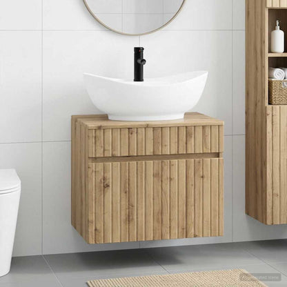 Bathroom Furniture Set Artisan Oak Engineered Wood
