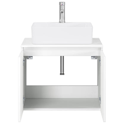 Bathroom Furniture Set White Engineered Wood