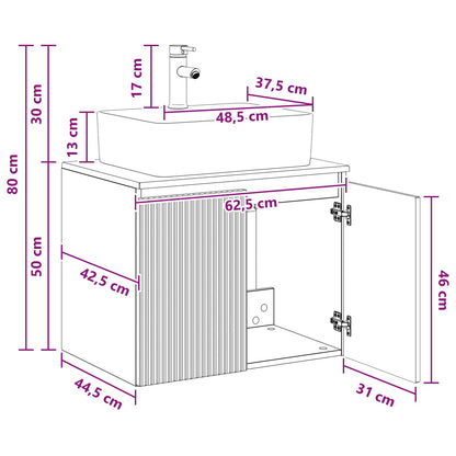 Bathroom Furniture Set Black Engineered Wood