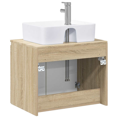 Bathroom Furniture Set Sonoma Oak Engineered Wood
